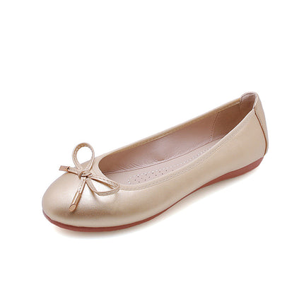 Shoeswoon Elegant Bow Slip On Casual Women Ballet Flats
