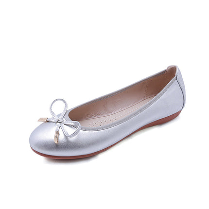 Shoeswoon Elegant Bow Slip On Casual Women Ballet Flats