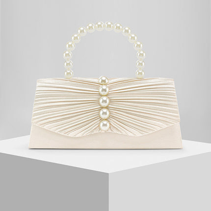 Shoeswoon Elegant Pearl Embellished Envelope Formal Clutch