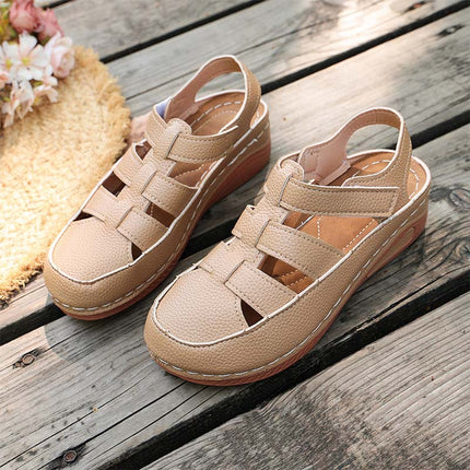 Shoeswoon Casual Closed Toe Cutout Adjustable Flat Fisherman Sandals