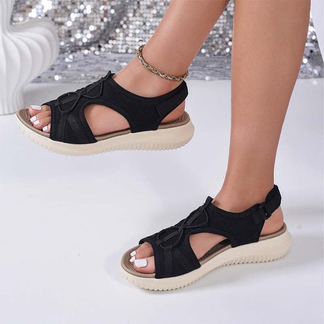 Shoeswoon Open Toe Ankle Strap Casual Walking Flat Sandals