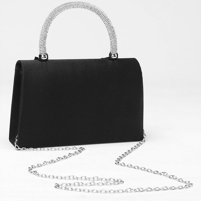 Shoeswoon Chic Large Crystal Bow Diamond Handle Evening Clutch