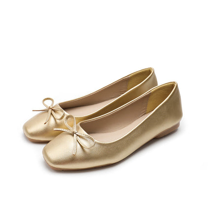 Shoeswoon Portable Fold Up Bow Decor Casual Ladies Ballet Flats