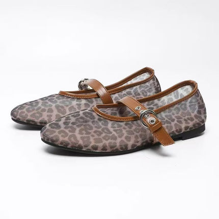 Shoeswoon Breathable Mesh Mary Jane Flats