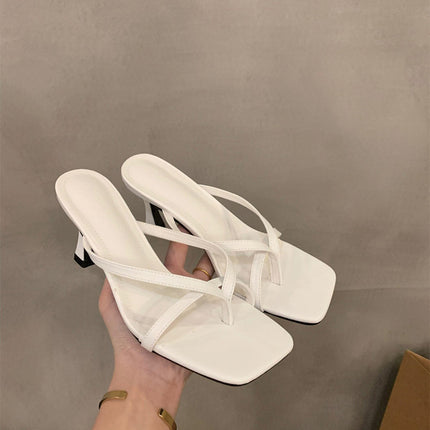Shoeswoon Elegant Slip On Open Back Dressy Stiletto Slide Heels