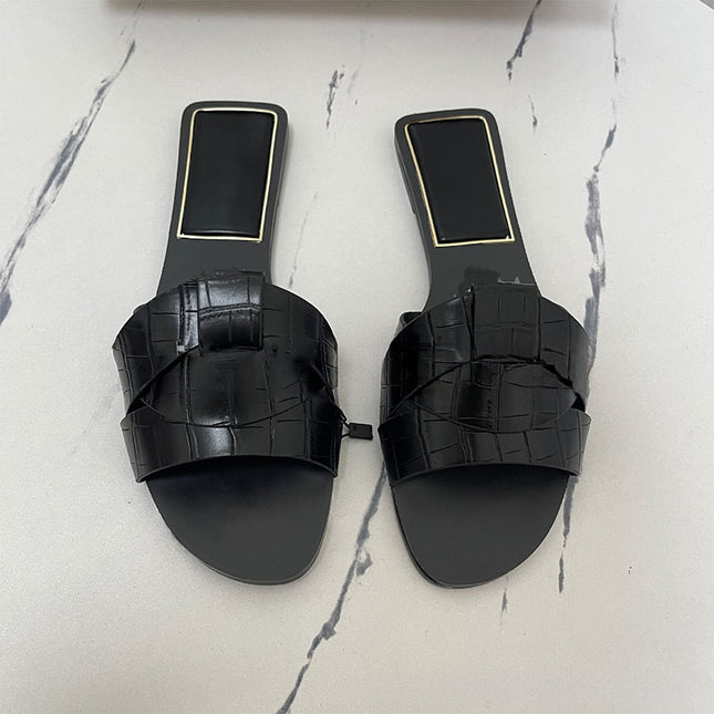 Shoeswoon Effortless Slip On Casual Daily Flat Slide Sandals