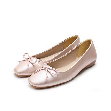Shoeswoon Portable Fold Up Bow Decor Casual Ladies Ballet Flats
