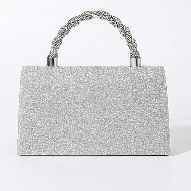 Shoeswoon Chic Glitter Twist Rhinestone Top Handle Evening Clutch