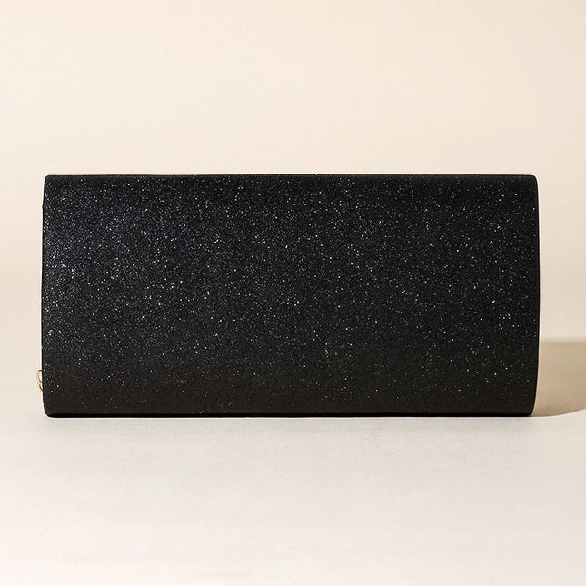 Shoeswoon Luxury Wave Metal Decor Glitter Evening Clutch