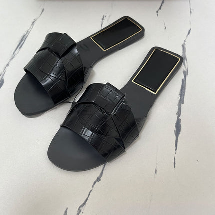 Shoeswoon Effortless Slip On Casual Daily Flat Slide Sandals