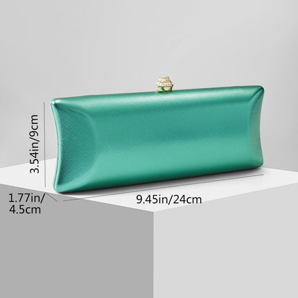 Shoeswoon Structured Saffiano Box Clutch with Rhinestone Lock
