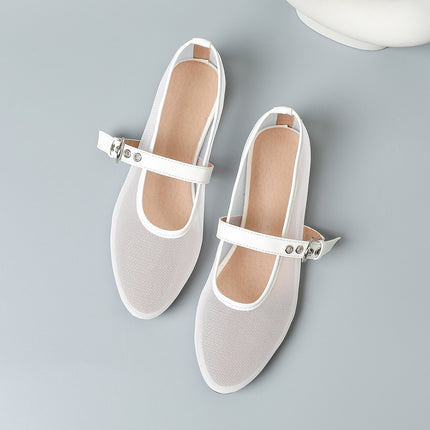 Shoeswoon Breathable Mesh Mary Jane Flats