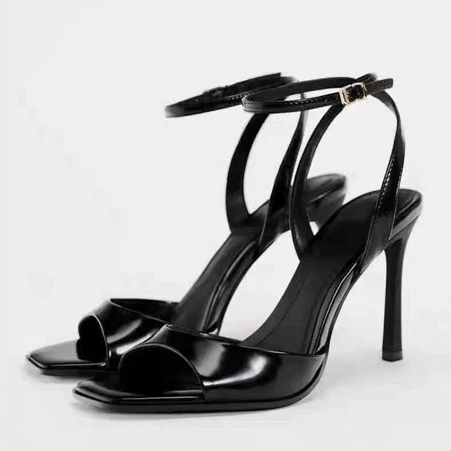 Shoeswoon Trendy Dressy Single Band Stiletto Ankle Strap Sandals