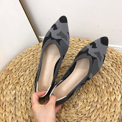 Shoeswoon Pointed Toe Knit Foldable Travel Women Ballet Flats