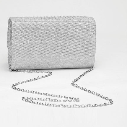 Shoeswoon Glam Pleated Shimmer Special Occasion Clutch