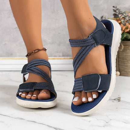 Shoeswoon Casual Open Toe Adjustable Strap Flat Sport Sandals