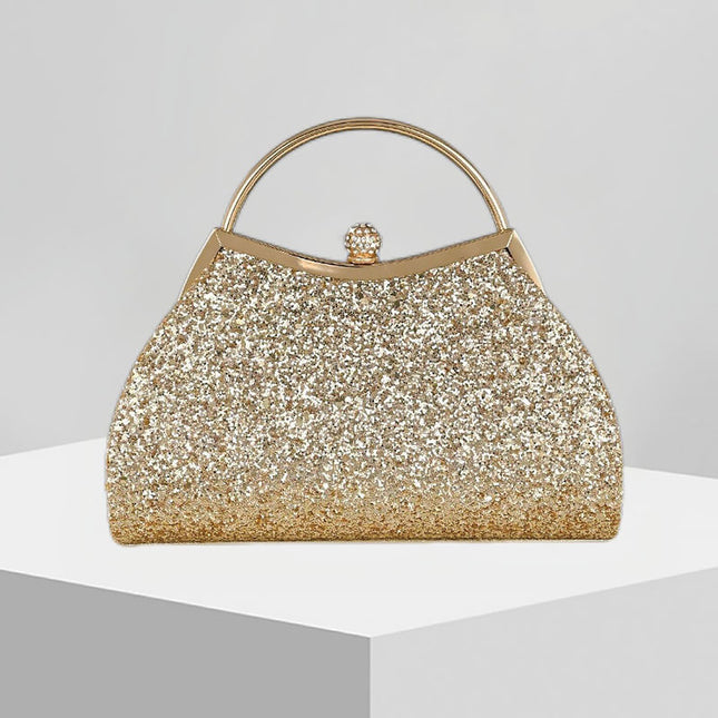 Shoeswoon Elegant Rhinestone Kiss Lock Formal Clutch