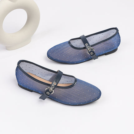 Shoeswoon Breathable Mesh Mary Jane Flats