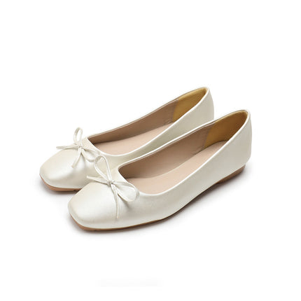 Shoeswoon Portable Fold Up Bow Decor Casual Ladies Ballet Flats