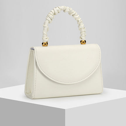 Shoeswoon Sleek Minimalist Ruched Top Handle Wedding Clutch Purse