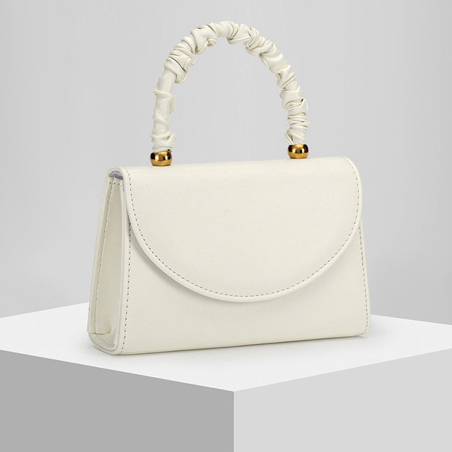 Shoeswoon Sleek Minimalist Ruched Top Handle Wedding Clutch Purse
