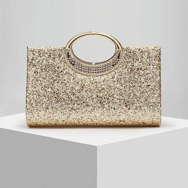 Shoeswoon Luxury Shiny Top Handle Wedding Cocktail Clutch