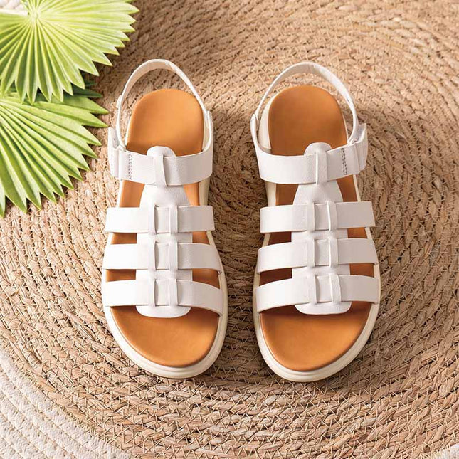 Shoeswoon Braided T-Strap Lightweight Comfort Flat Sandals