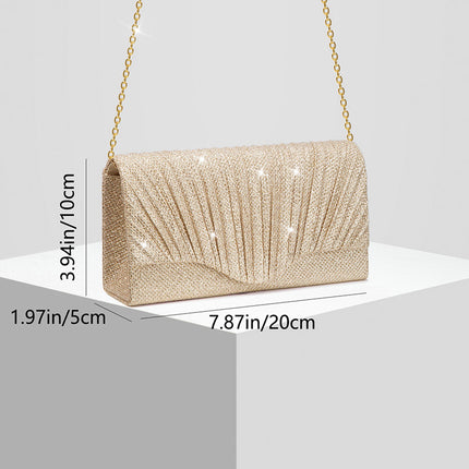 Shoeswoon Shimmer Ruched Envelope Formal Party Clutch