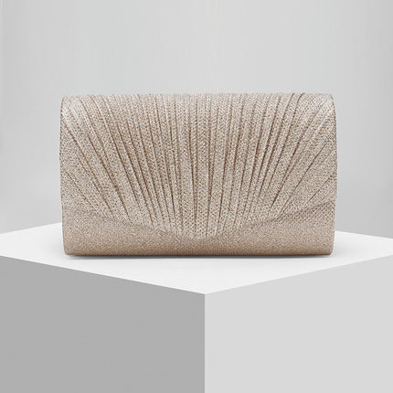 Shoeswoon Glam Pleated Shimmer Special Occasion Clutch