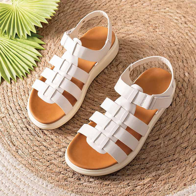 Shoeswoon Braided T-Strap Lightweight Comfort Flat Sandals