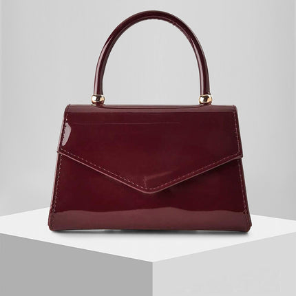 Shoeswoon Luxury Glossy Envelope Top Handle Evening Clutch