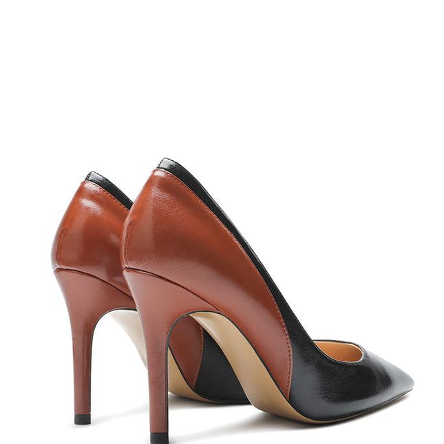 Shoeswoon Luxury Two-Tone Pointed Toe Stiletto High Heels