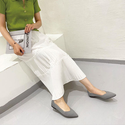 Shoeswoon Pointed Toe Multi Pattern Knit Women Ballet Flats