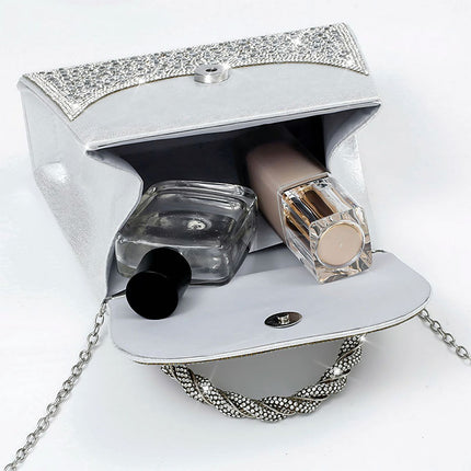 Shoeswoon Dazzling Full Rhinestone Twist Handle Envelope Evening Clutch