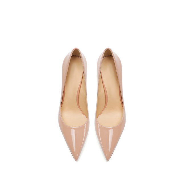 Shoeswoon Classic Pointed Toe Patent Leather Platform Stiletto High Heels