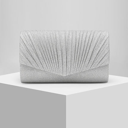 Shoeswoon Glam Pleated Shimmer Special Occasion Clutch