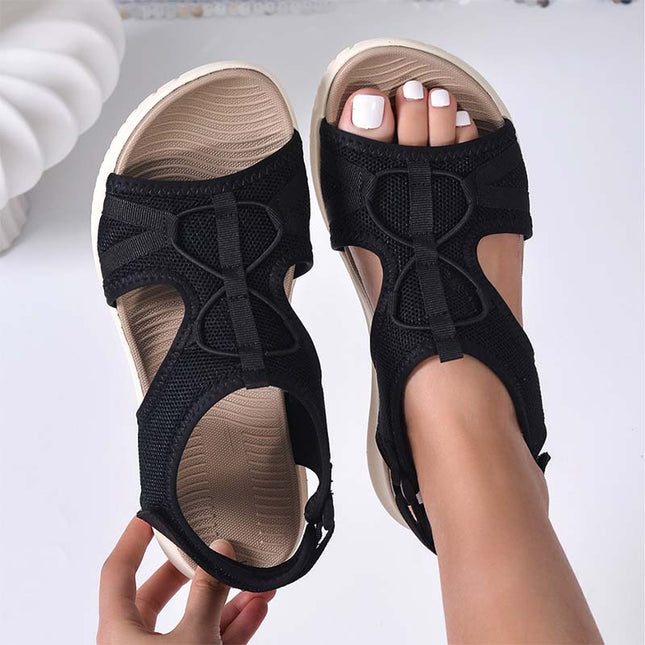 Shoeswoon Open Toe Ankle Strap Casual Walking Flat Sandals