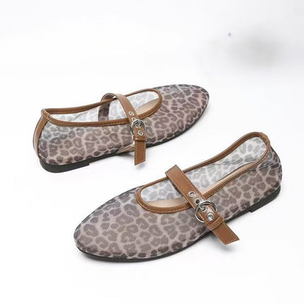 Shoeswoon Breathable Mesh Mary Jane Flats