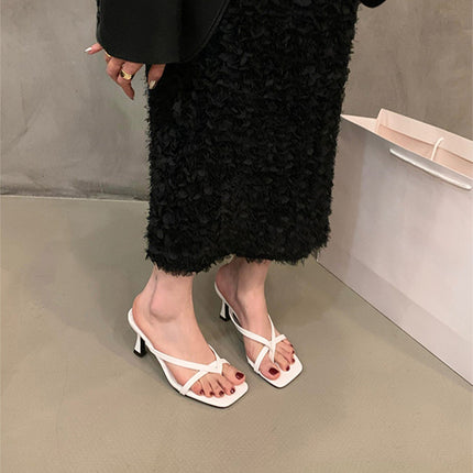 Shoeswoon Elegant Slip On Open Back Dressy Stiletto Slide Heels