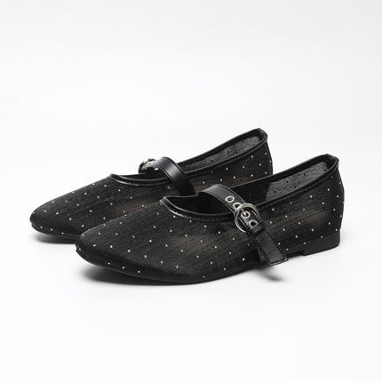 Shoeswoon Breathable Mesh Mary Jane Flats