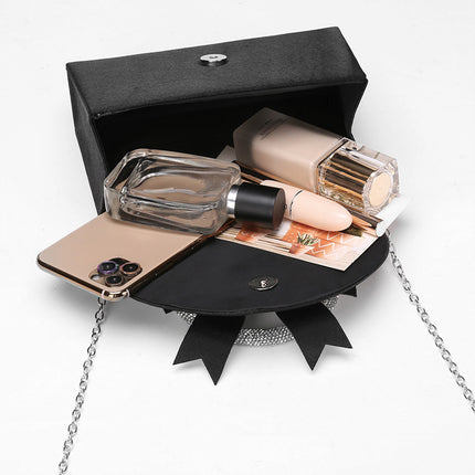 Shoeswoon Chic Large Crystal Bow Diamond Handle Evening Clutch