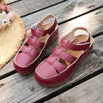Shoeswoon Casual Closed Toe Cutout Adjustable Flat Fisherman Sandals