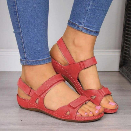Shoeswoon Comfort Hook and Loop Strap Casual Flat Sandals