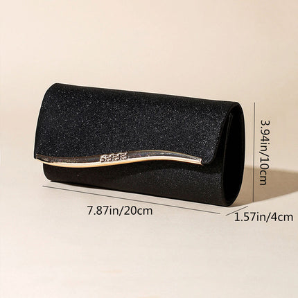 Shoeswoon Luxury Wave Metal Decor Glitter Evening Clutch