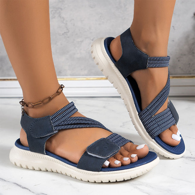 Shoeswoon Casual Open Toe Adjustable Strap Flat Sport Sandals