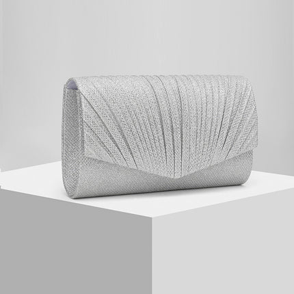 Shoeswoon Glam Pleated Shimmer Special Occasion Clutch
