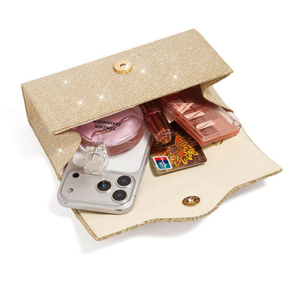 Shoeswoon Shimmer Ruched Envelope Formal Party Clutch