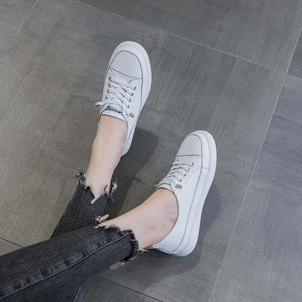 Shoeswoon Soft Round Toe Low Top Walking Sneakers