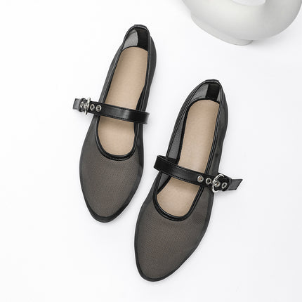 Shoeswoon Breathable Mesh Mary Jane Flats