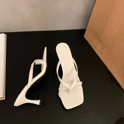 Shoeswoon Elegant Slip On Open Back Dressy Stiletto Slide Heels
